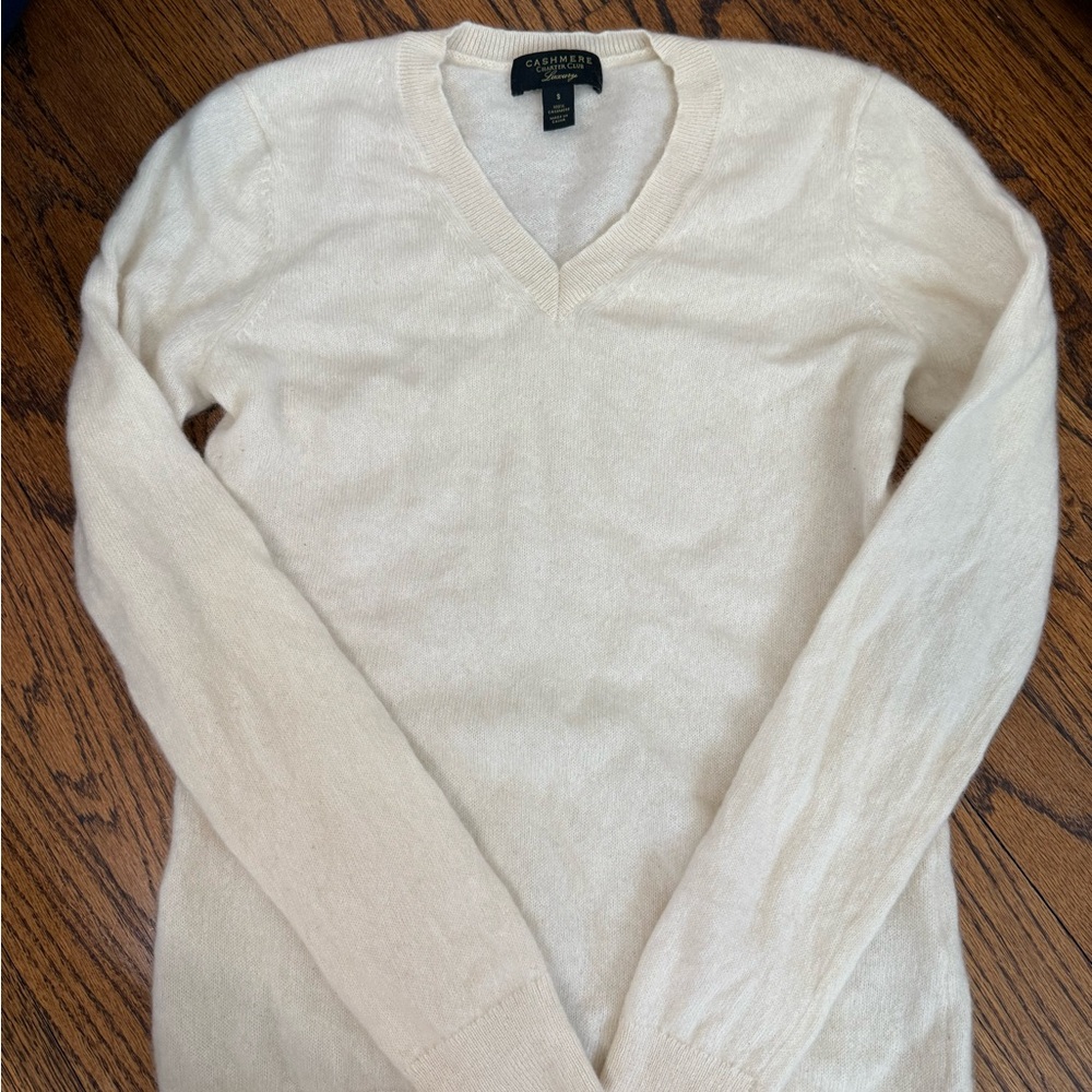 Charter Club Cashmere Cream Sweater